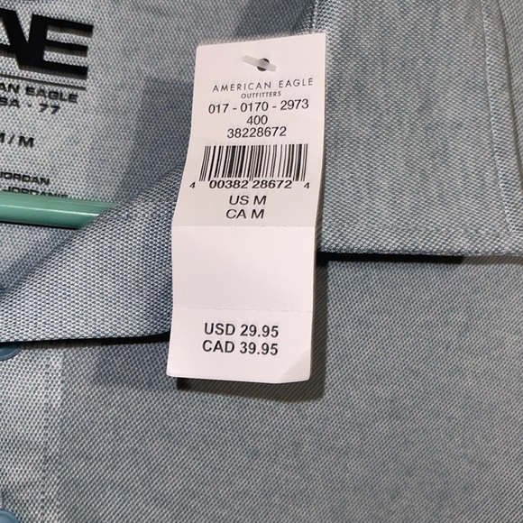 🌹NWT:American Eagle Outfitters Men's Blue Polo Shirt - Picture 4 of 7